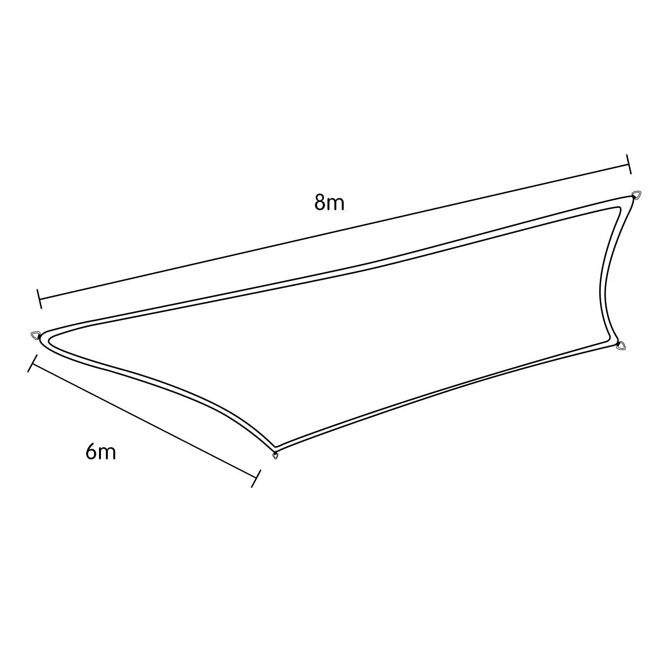 Wallaroo Rectangular Shade Sail: 8m x 6m - Sand