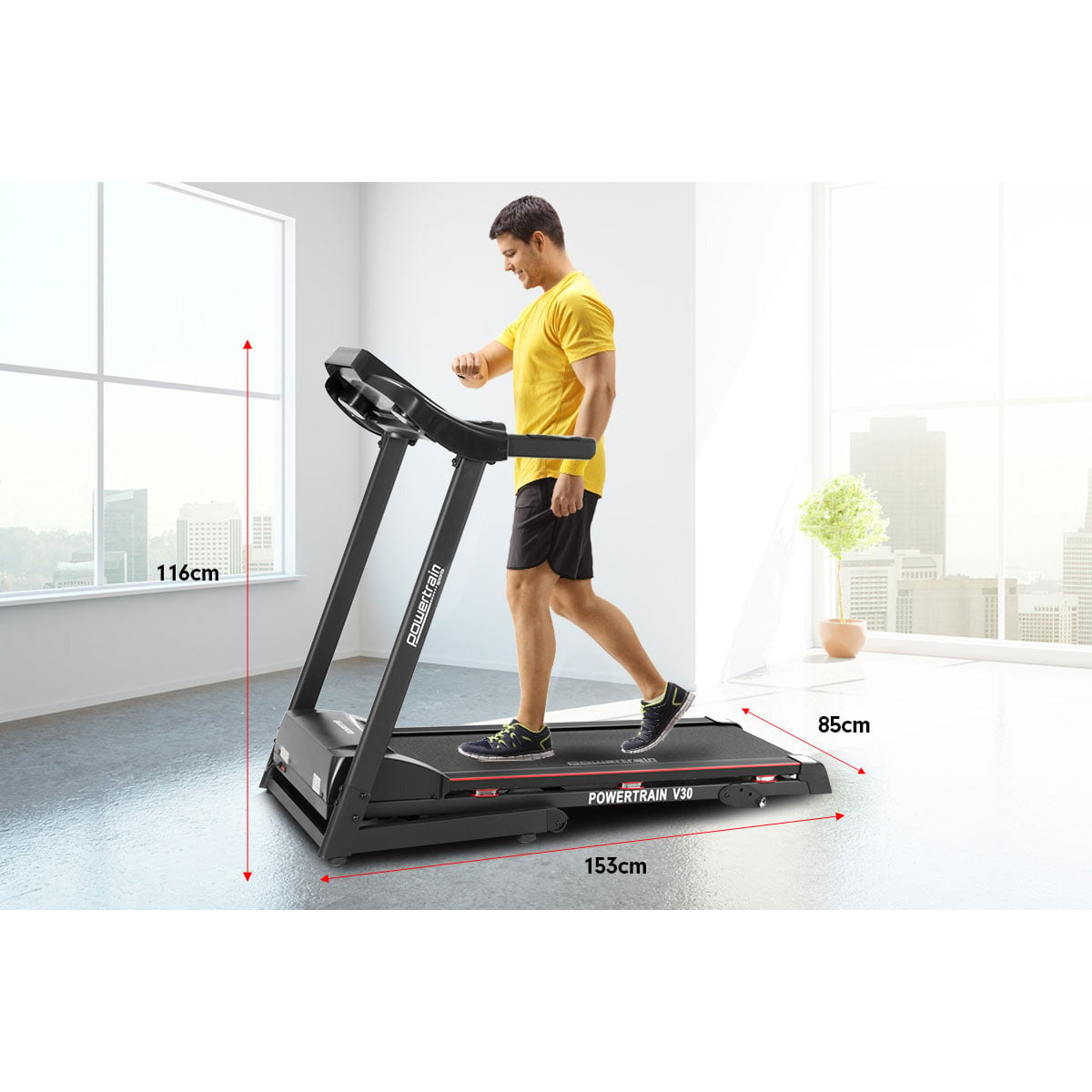 Powertrain V30 Foldable Treadmill Manual Incline Home Gym Cardio