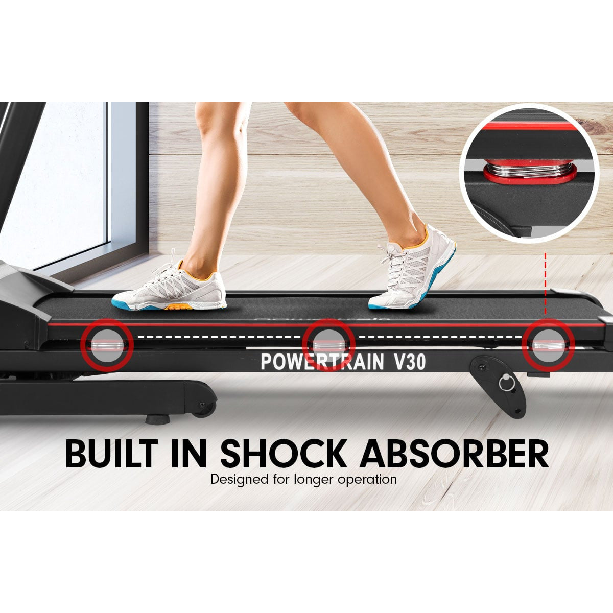 Powertrain V30 Foldable Treadmill Manual Incline Home Gym Cardio