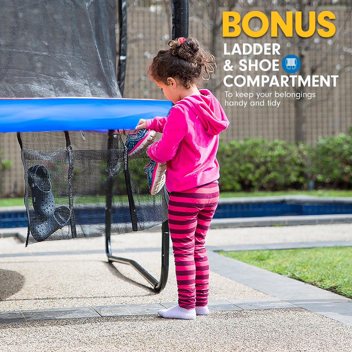 Kahuna 6ft x 9ft Outdoor Rectangular Rainbow Trampoline With Safety Enclosure