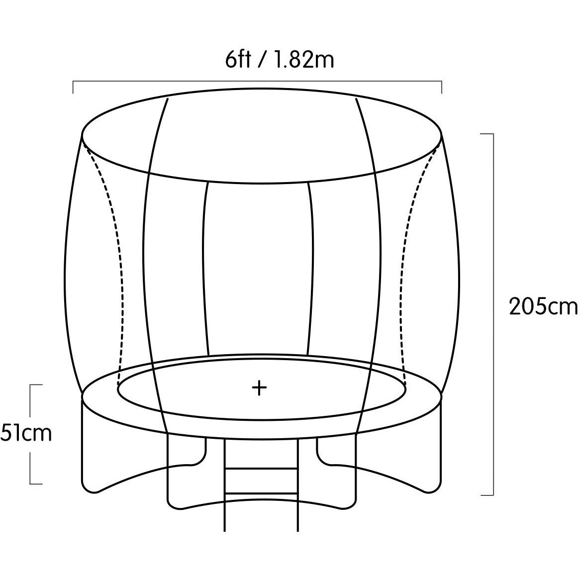 Kahuna Classic 6ft Outdoor Round Trampoline Safety Enclosure - Pink