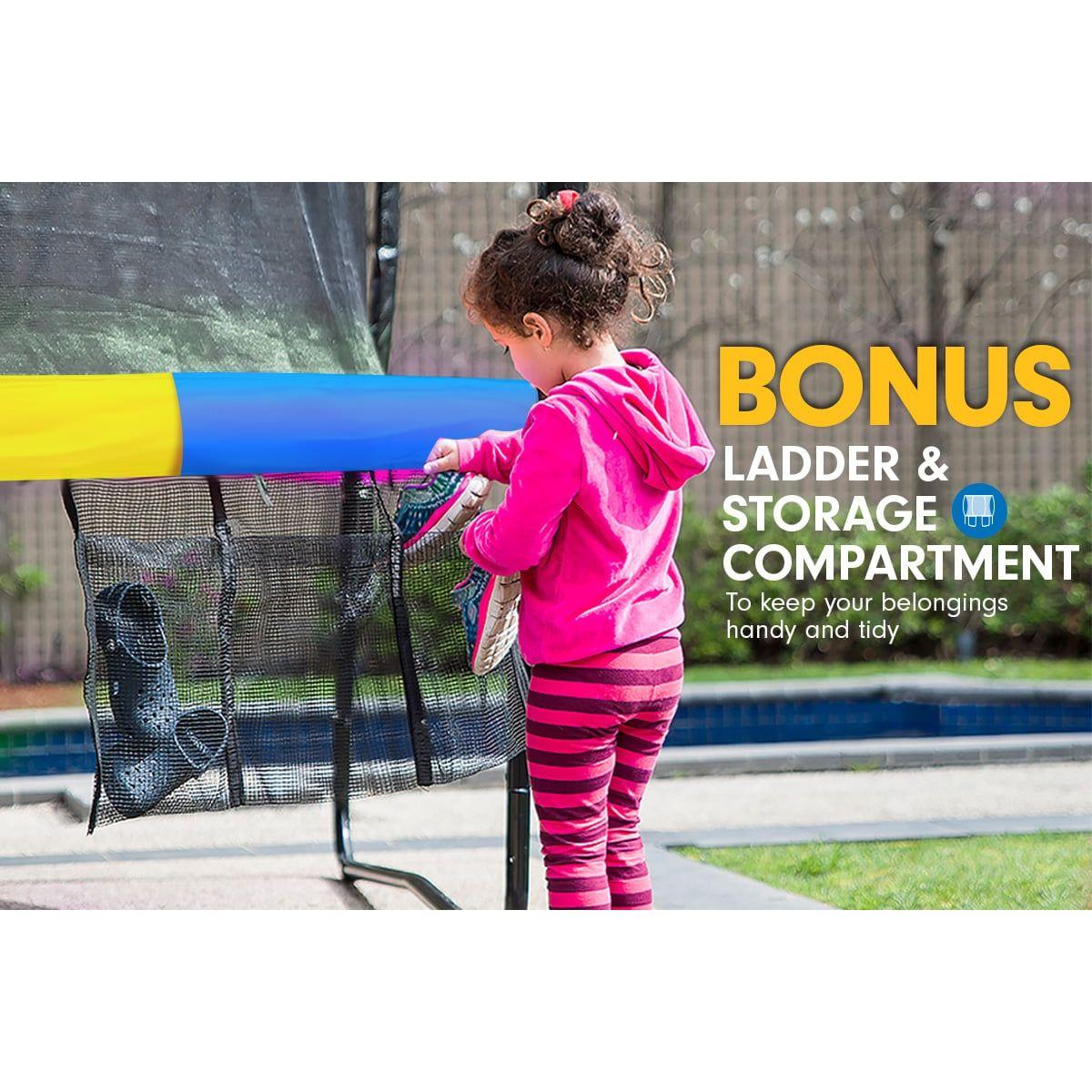 Kahuna 8ft Outdoor Rainbow Trampoline For Kids And Children Suited For Fitness Exercise Gymnastics With Safety Enclosure