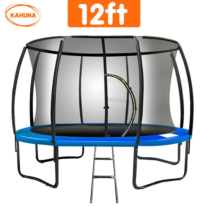Kahuna 12ft Trampoline Free Ladder Spring Mat Net Safety Pad Cover Round Enclosure Blue