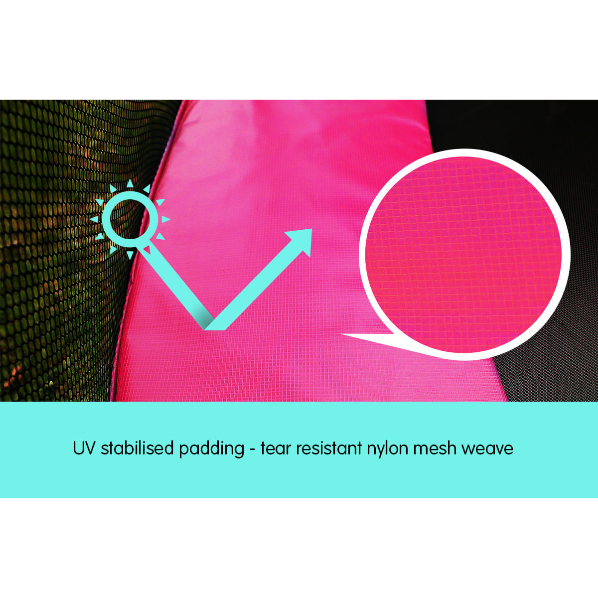 Kahuna 14ft Trampoline Free Ladder Spring Mat Net Safety Pad Cover Round Enclosure - Pink