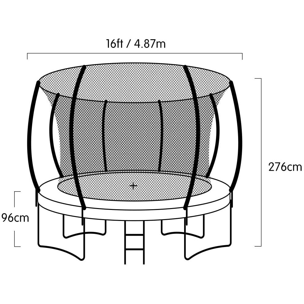 Kahuna 16ft Trampoline Free Ladder Spring Mat Net Safety Pad Cover Round Enclosure - Purple