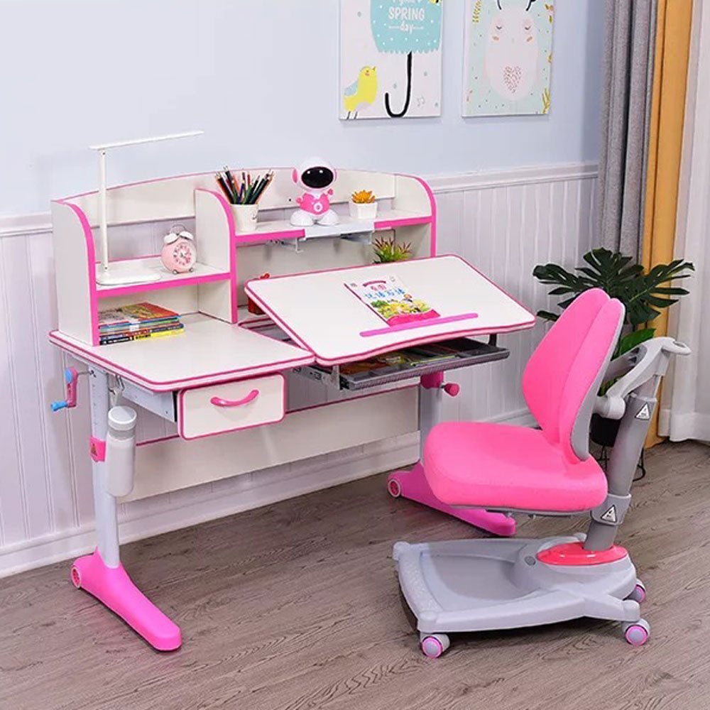 Height Adjustable Children Kids Ergonomic Study Desk Chair Set 120cm Blue Pink AU