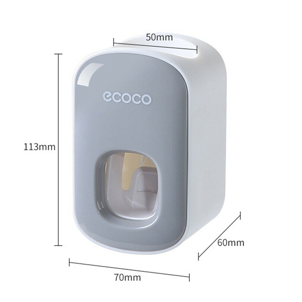 Ecoco Wall mount auto ands Free Toothpaste Dispenser Automatic Toothpaste Squeezer Bathroom Toothpaste Holder