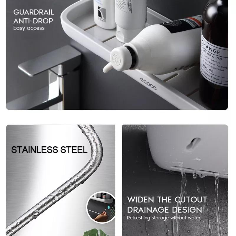 Bathroom Shelves Organizer Wall Mount Home Towel shelf Shampoo Rack With Towel Bar Storage Rack Bathroom Accessories