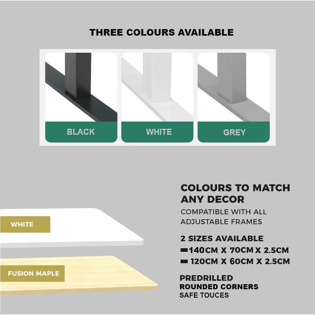 Standing Desk Height Adjustable Sit Stand Motorised Single Motor Frame Only Black