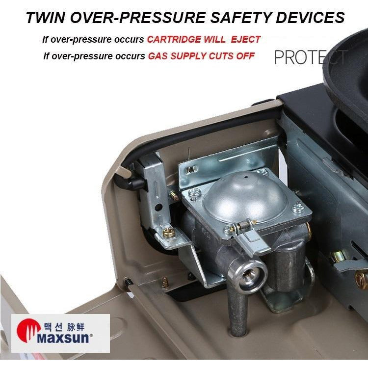 Portable Gas Burner Stove with Inset Non Stick Cooking Pan Cooker Butane Camping 60mm Deep Pan