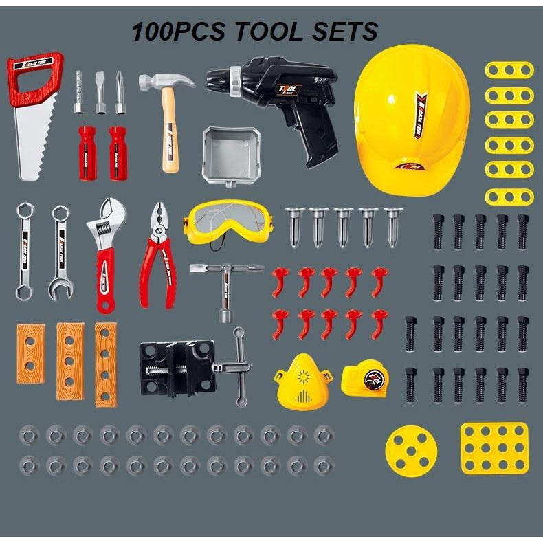 Toy Power Workbench, Kids Power Tool Bench Construction Set with Tools and Electric Drill