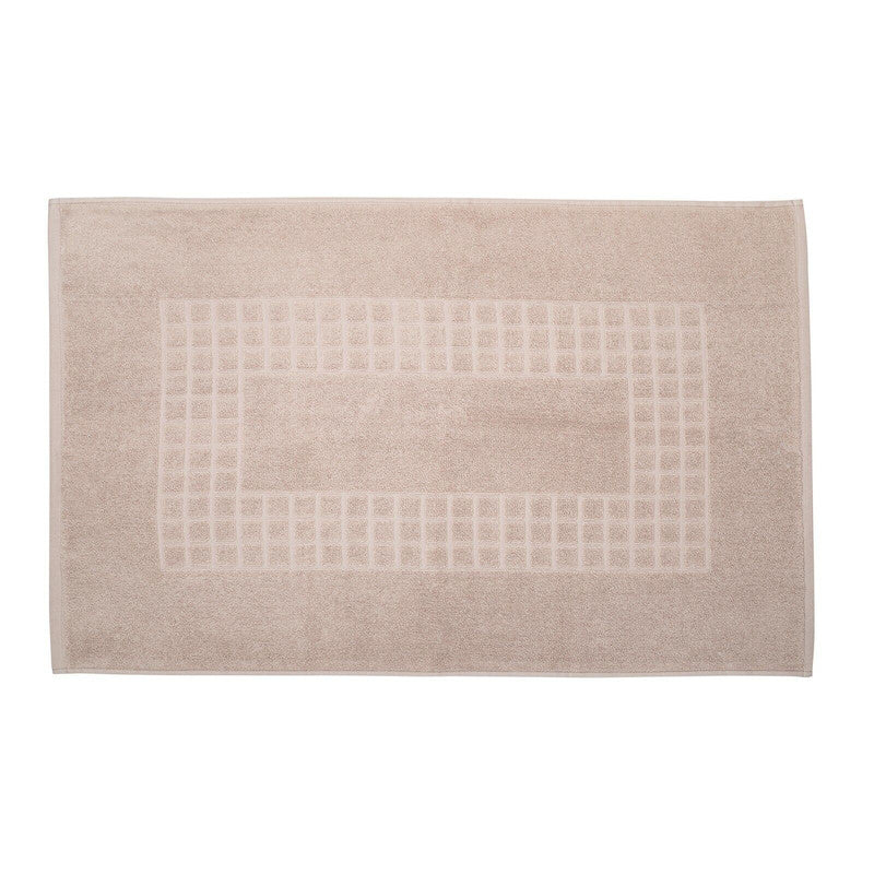 Microfiber Soft Non Slip Bath Mat Check Design (Taupe)
