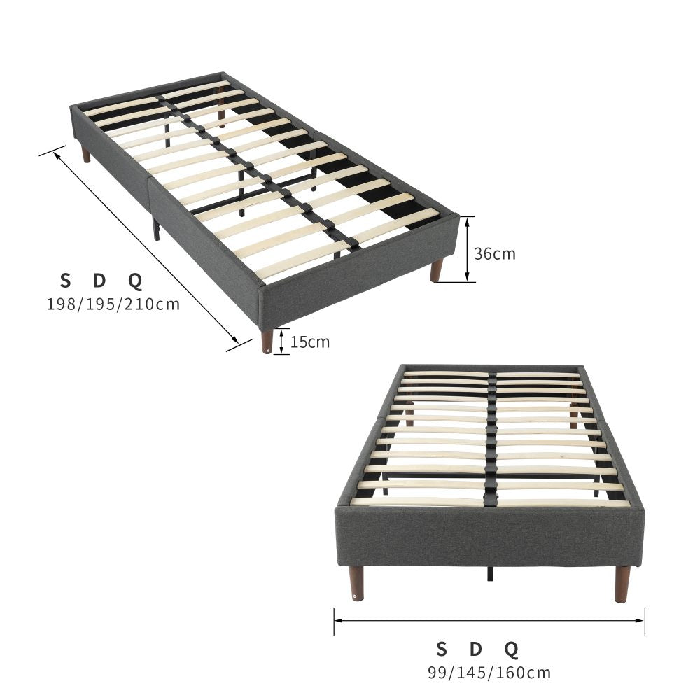 Velvet Blue Bed Frame - Double