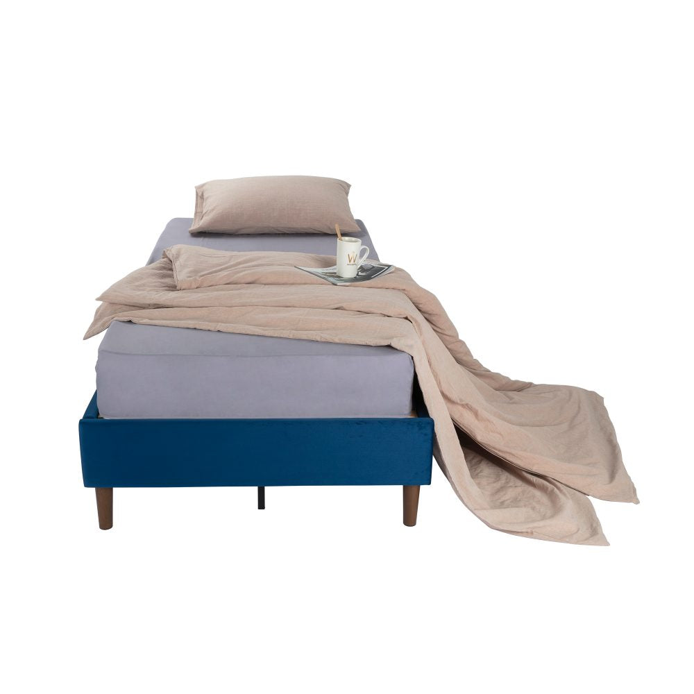 Velvet Blue Bed Frame - Double