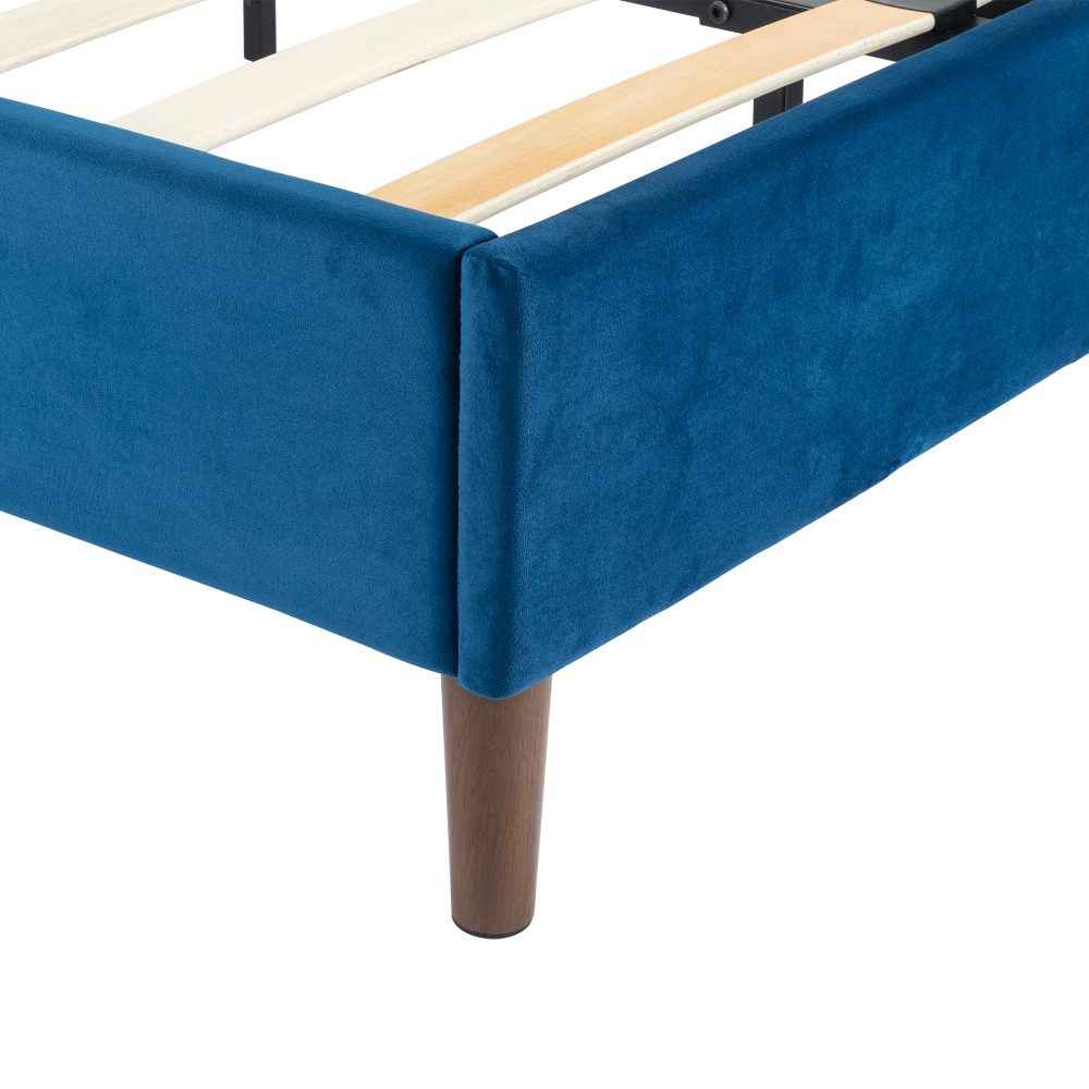 Velvet Blue Bed Frame - Double