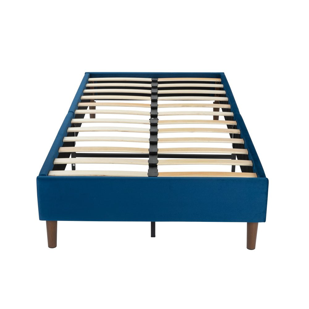 Velvet Blue Bed Frame - Double