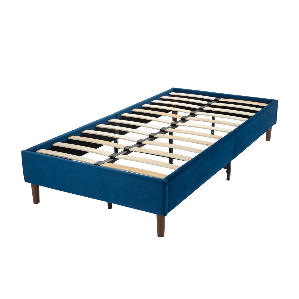 Velvet Blue Bed Frame - Double