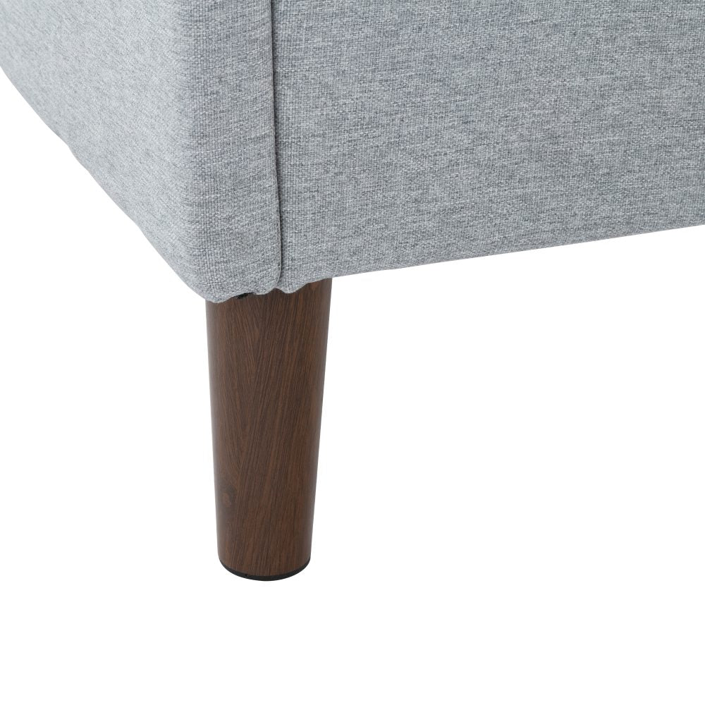 Bedframe with Wooden Slats (Light Grey) – Single