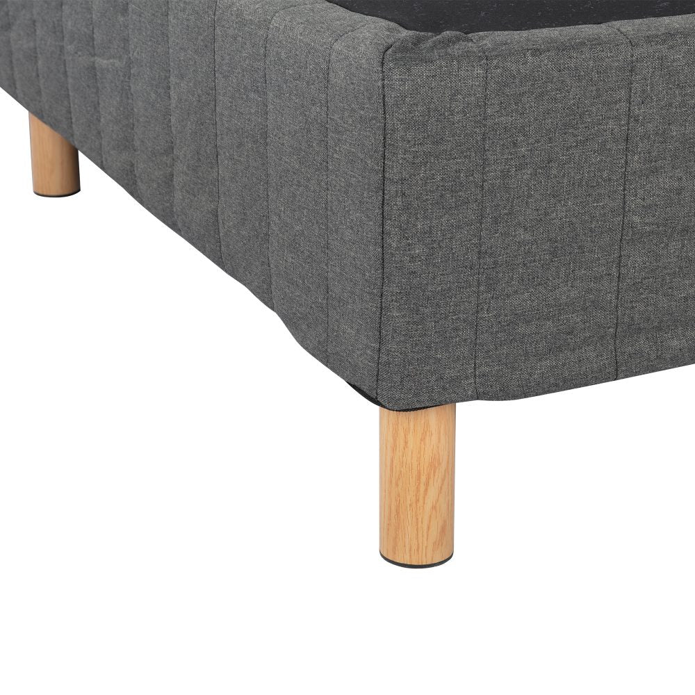 Metal Bedframe Mattress Foundation (Dark Grey) – Queen