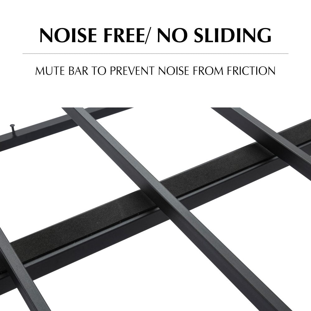 Metal Bedframe Mattress Foundation (Light Grey) – Queen