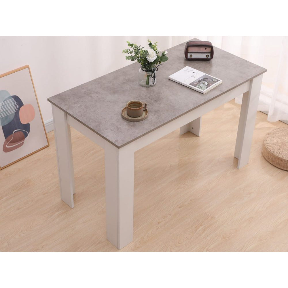 Dining Table Rectangular Wooden 120M-Grey & White