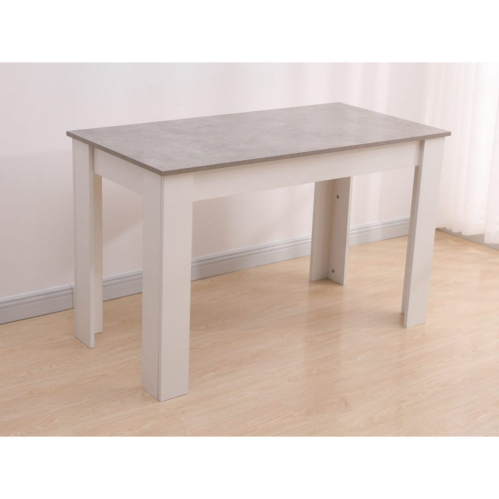 Dining Table Rectangular Wooden 120M-Grey & White