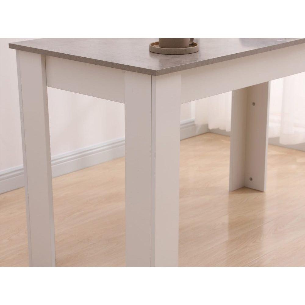 Dining Table Rectangular Wooden 120M-Grey & White