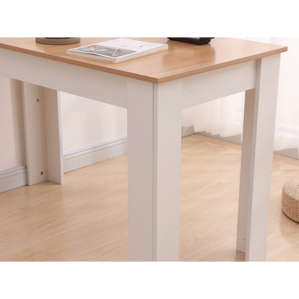 Dining Table Rectangular Wooden 120M-Wood & White