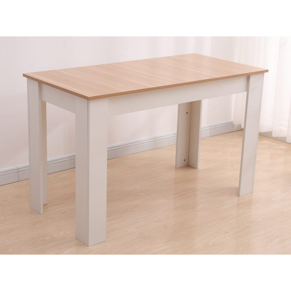 Dining Table Rectangular Wooden 120M-Wood & White