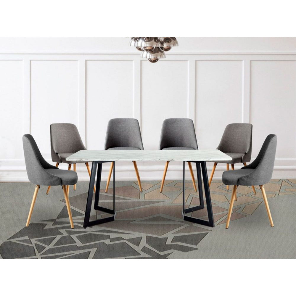 Rectangular Marble-Effect Table