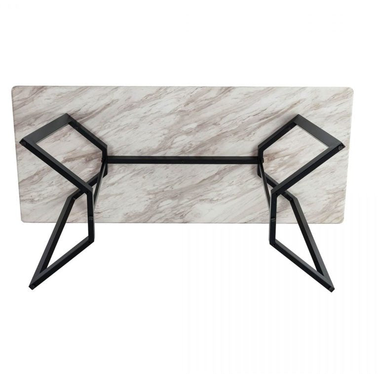 Rectangular Marble-Effect Table