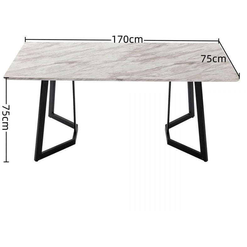 Rectangular Marble-Effect Table