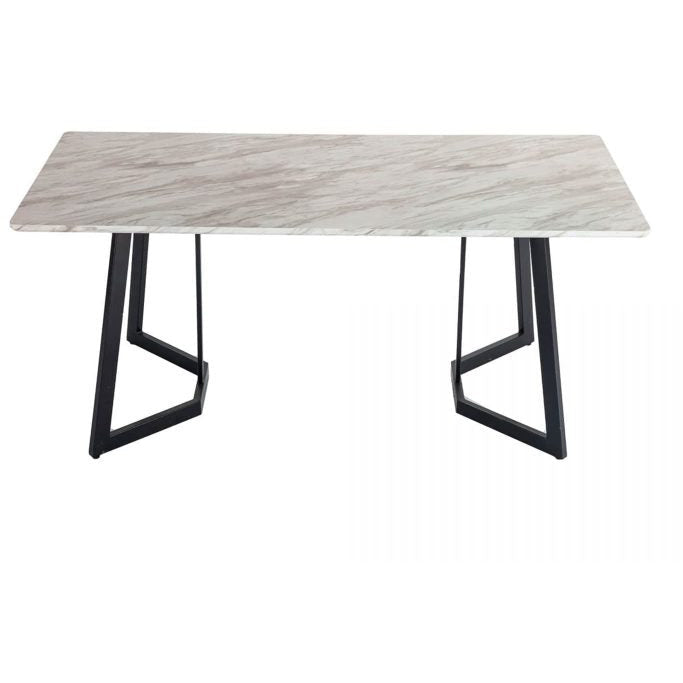 Rectangular Marble-Effect Table