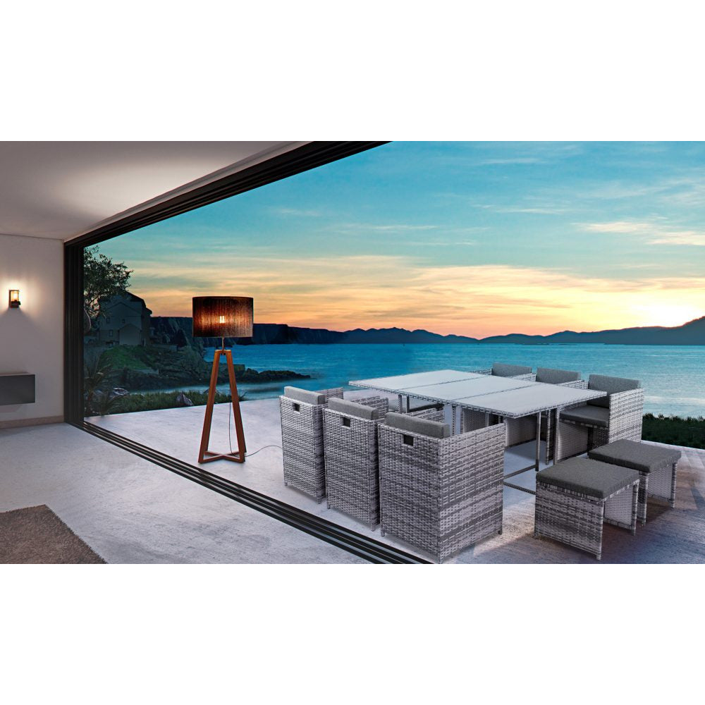 Bali 11 Piece Outdoor Dining Set - Grey