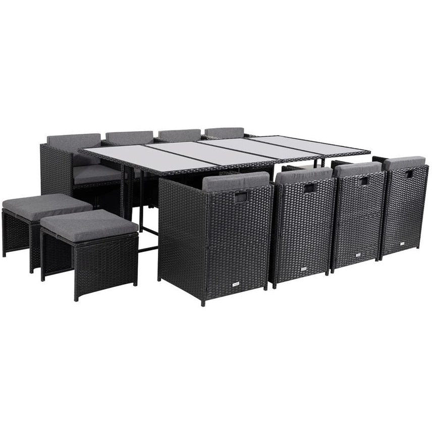 Bali 13PC  Outdoor Dining Set - Black