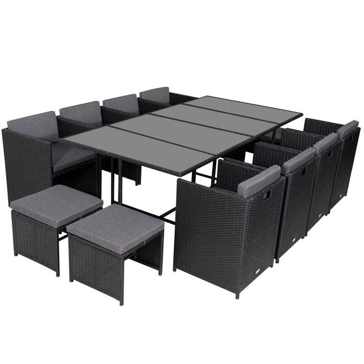 Bali 13PC  Outdoor Dining Set - Black