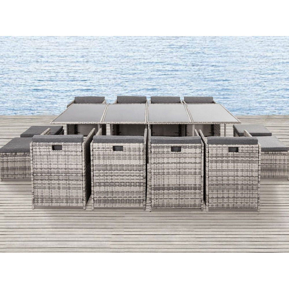 Bali 13PC  Outdoor Dining Set - Grey