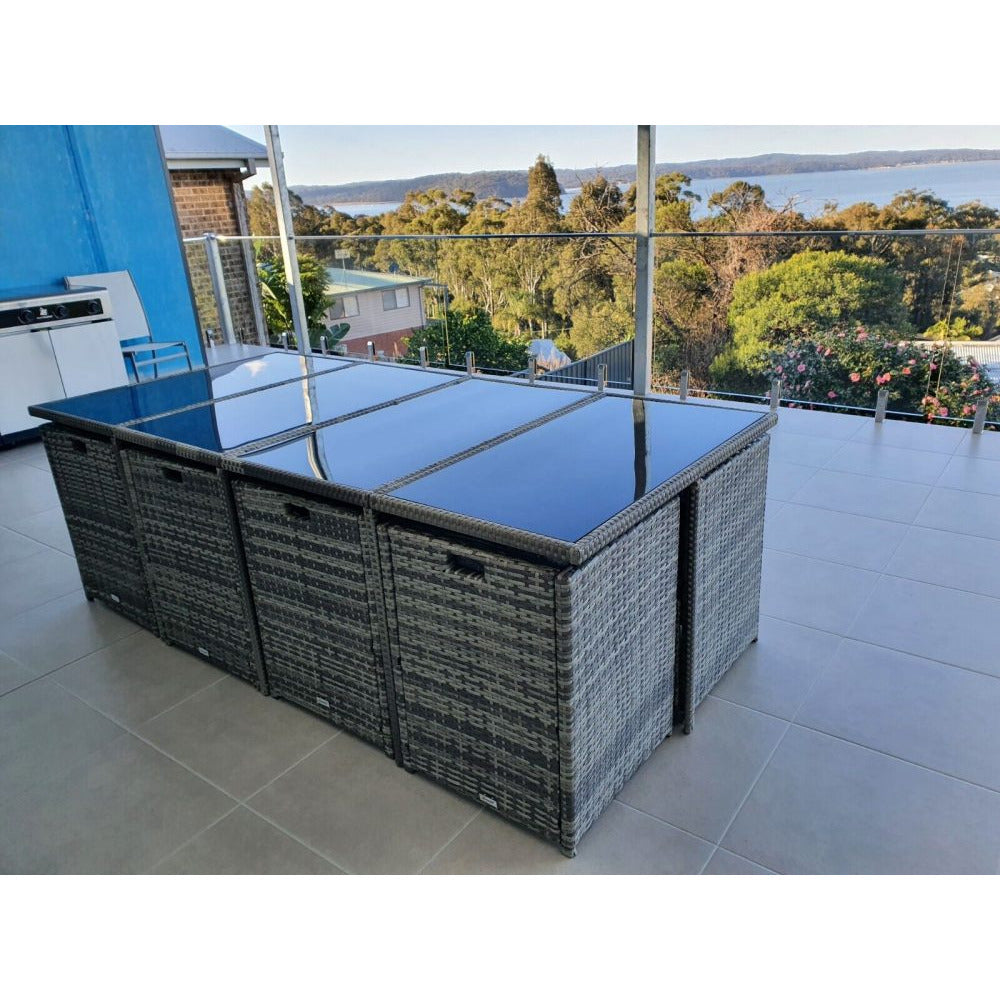 Bali 13PC  Outdoor Dining Set - Grey