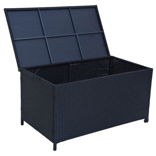 Outdoor PE Wicker Storage Box Garden 320L-Black