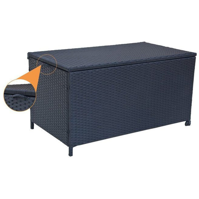 Outdoor PE Wicker Storage Box Garden 320L-Black