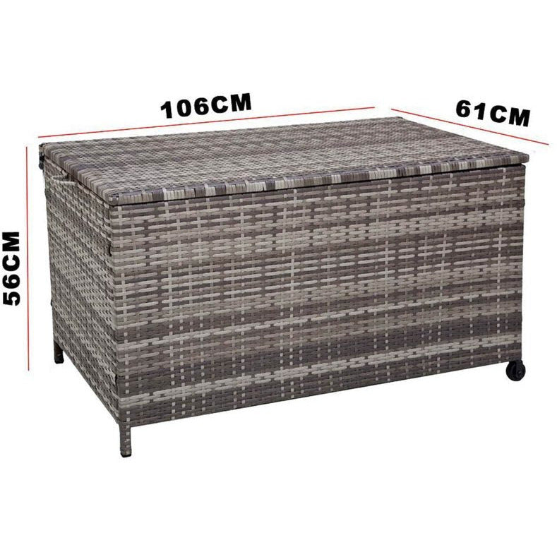 Outdoor PE Wicker Storage Box Garden 320L-Grey