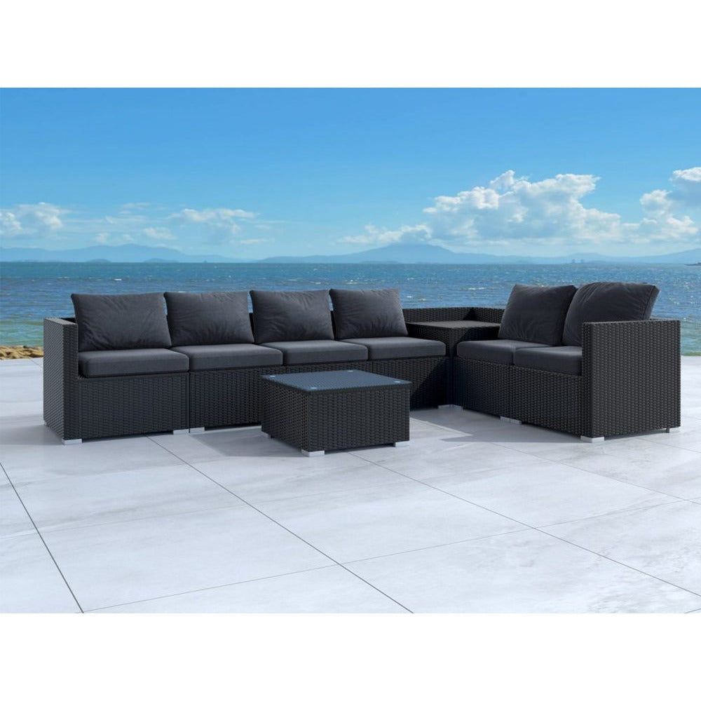 8PCS Outdoor Furniture Modular Lounge Sofa Lizard - Black