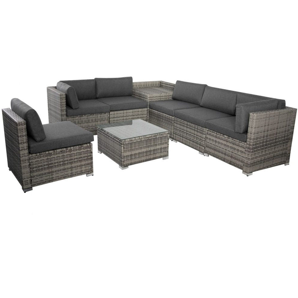 8PCS Outdoor Furniture Modular Lounge Sofa Lizard - Grey