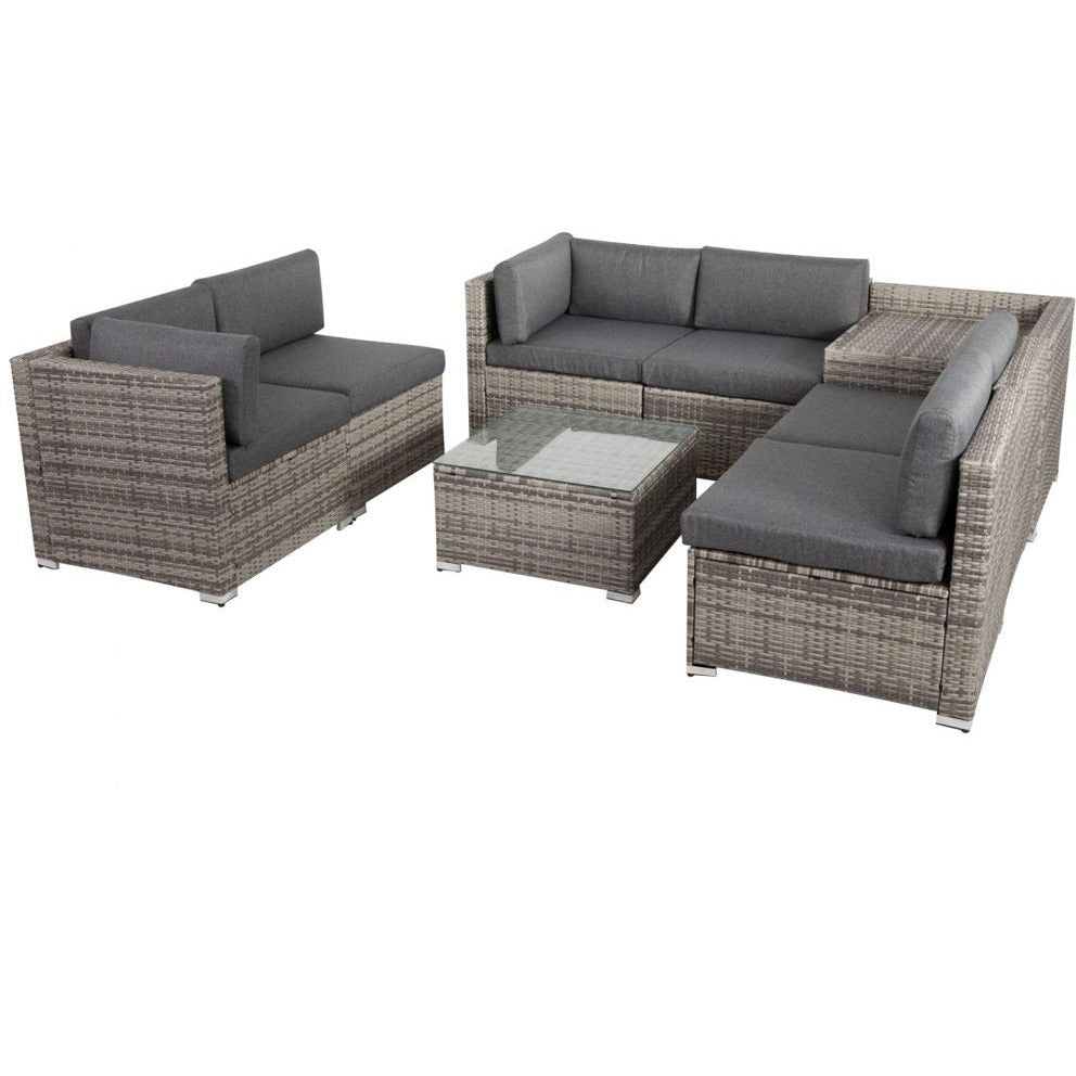8PCS Outdoor Furniture Modular Lounge Sofa Lizard - Grey