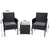 3PC Outdoor Table and Chairs Set - Black