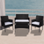 4 Seater PE Wicker Outdoor Lounge Sofa Set-Black