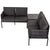 Eden 4-Seater Outdoor Lounge Set with Coffee Table in Black - Stylish Textile and Rope Design