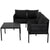 Eden 4-Seater Outdoor Lounge Set with Coffee Table in Black - Stylish Textile and Rope Design