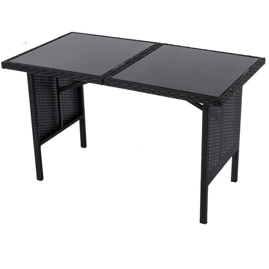 Ella 8-Seater Modular Outdoor Garden Lounge and Dining Set with Table and Stools in Black