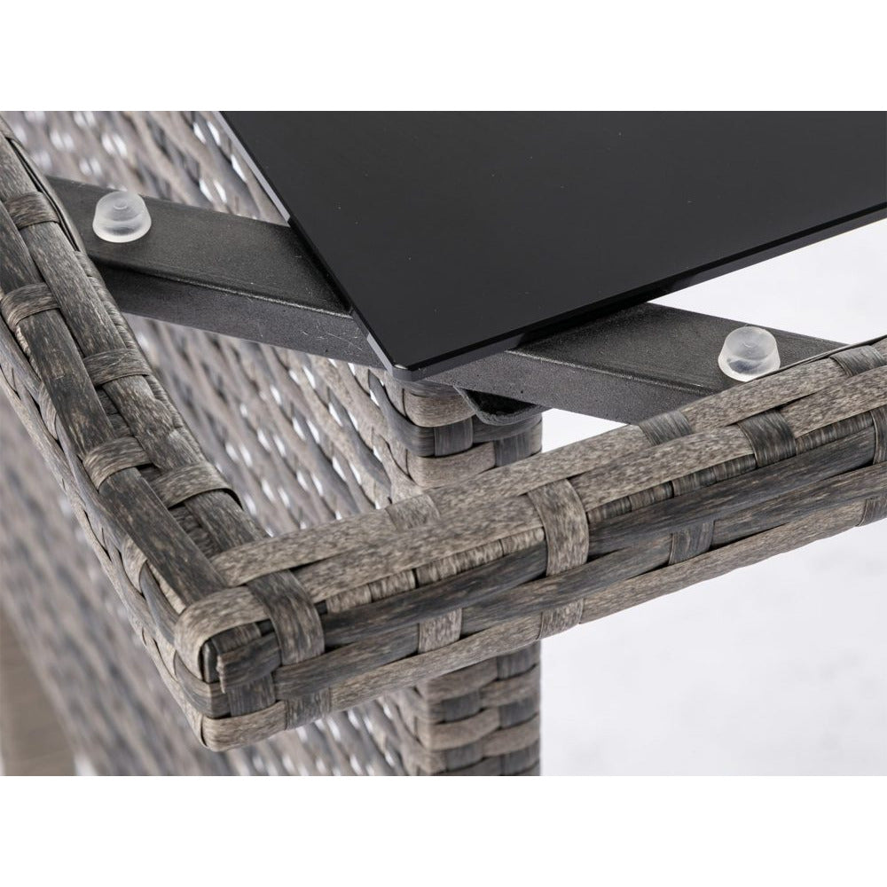 Ella 8-Seater Modular Outdoor Garden Lounge and Dining Set with Table and Stools in Dark Grey Weave